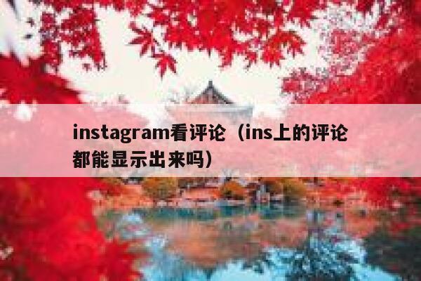 instagram看评论（ins上的评论都能显示出来吗） 第1张