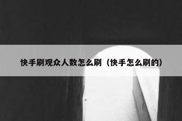 快手刷观众人数怎么刷（快手怎么刷的） 第1张