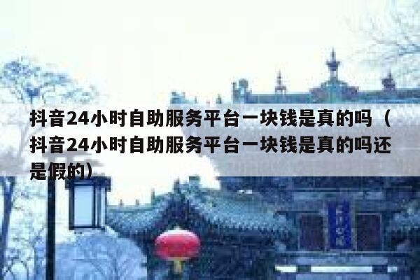 抖音24小时自助服务平台一块钱是真的吗（抖音24小时自助服务平台一块钱是真的吗还是假的） 第1张