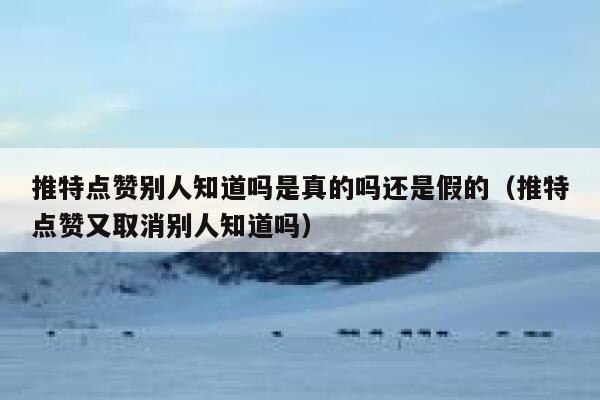 推特点赞别人知道吗是真的吗还是假的（推特点赞又取消别人知道吗） 第1张