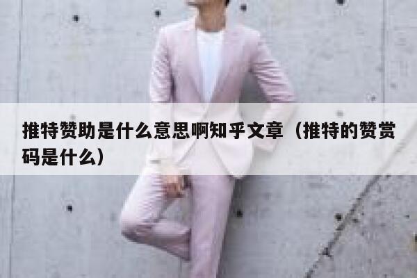推特赞助是什么意思啊知乎文章（推特的赞赏码是什么） 第1张