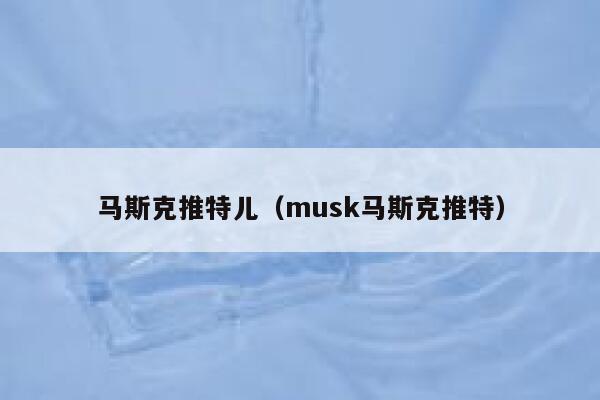 马斯克推特儿（musk马斯克推特） 第1张