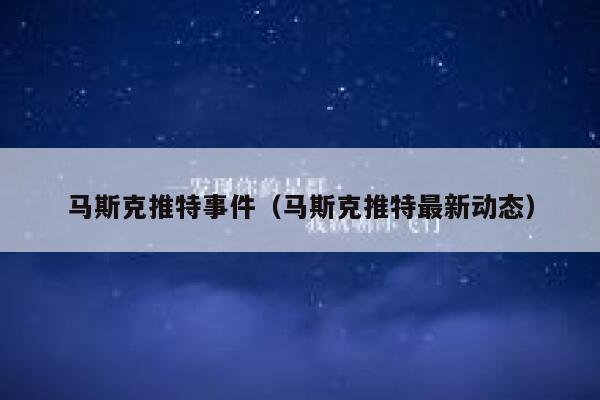 马斯克推特事件（马斯克推特最新动态） 第1张