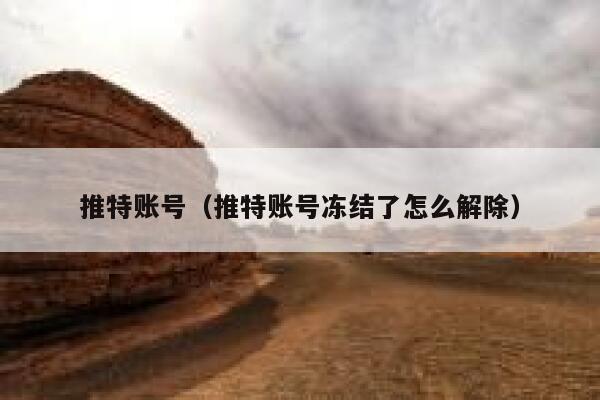 推特账号（推特账号冻结了怎么解除） 第1张