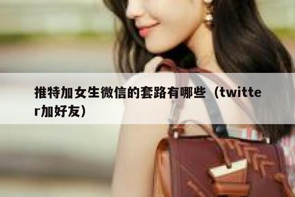 推特加女生微信的套路有哪些（twitter加好友） 第1张