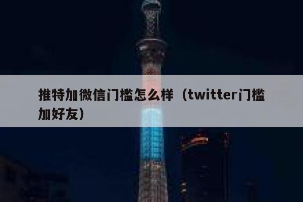 推特加微信门槛怎么样（twitter门槛加好友） 第1张