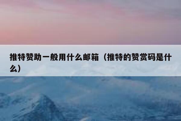 推特赞助一般用什么邮箱（推特的赞赏码是什么） 第1张