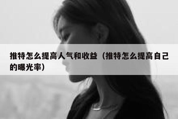 推特怎么提高人气和收益（推特怎么提高自己的曝光率） 第1张