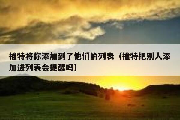 推特将你添加到了他们的列表（推特把别人添加进列表会提醒吗） 第1张