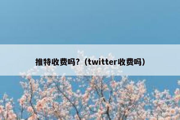 推特收费吗?（twitter收费吗） 第1张