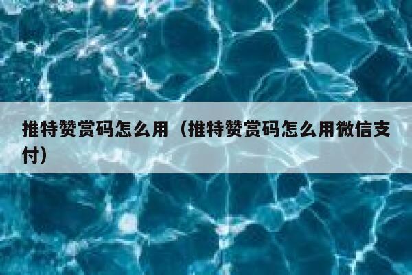 推特赞赏码怎么用（推特赞赏码怎么用微信支付） 第1张