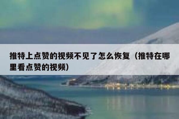 推特上点赞的视频不见了怎么恢复（推特在哪里看点赞的视频） 第1张