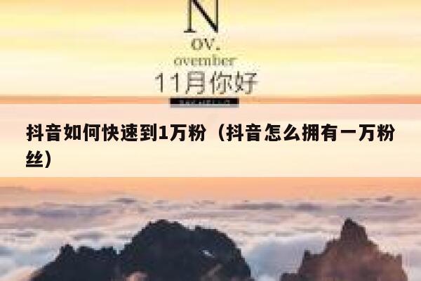 抖音如何快速到1万粉（抖音怎么拥有一万粉丝） 第1张