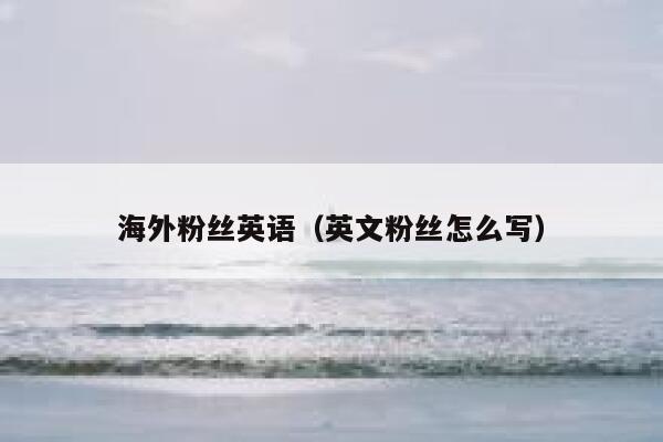 海外粉丝英语（英文粉丝怎么写） 第1张