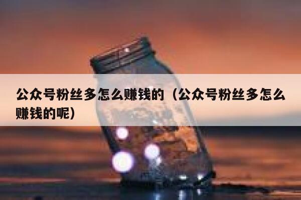 公众号粉丝多怎么赚钱的（公众号粉丝多怎么赚钱的呢） 第1张