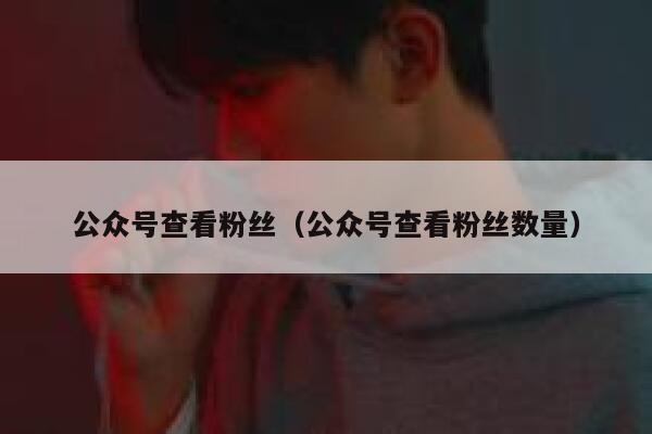 公众号查看粉丝（公众号查看粉丝数量） 第1张