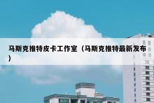 马斯克推特皮卡工作室（马斯克推特最新发布） 第1张