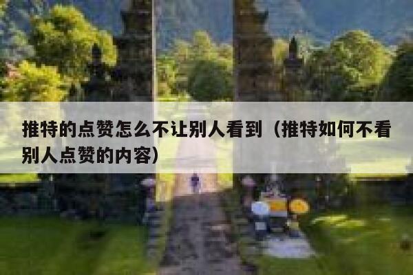 推特的点赞怎么不让别人看到（推特如何不看别人点赞的内容） 第1张