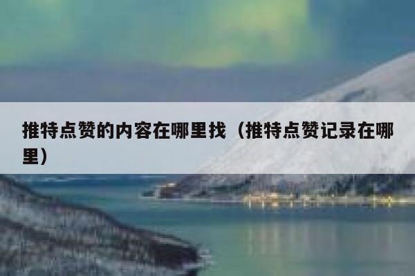 推特点赞的内容在哪里找（推特点赞记录在哪里） 第1张