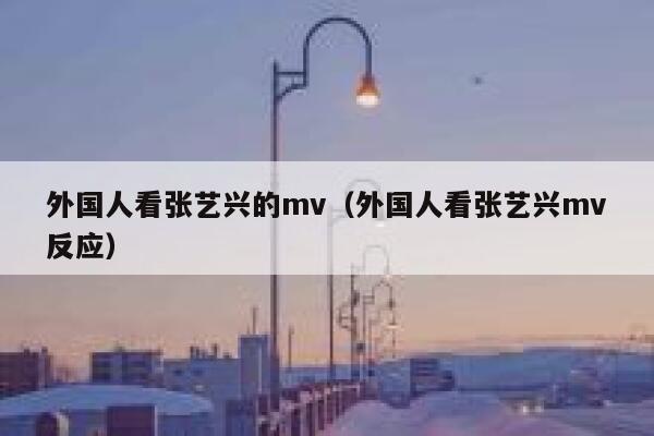 外国人看张艺兴的mv（外国人看张艺兴mv反应） 第1张