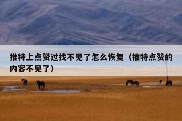 推特上点赞过找不见了怎么恢复（推特点赞的内容不见了） 第1张