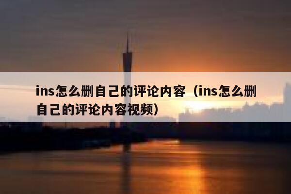 ins怎么删自己的评论内容（ins怎么删自己的评论内容视频） 第1张