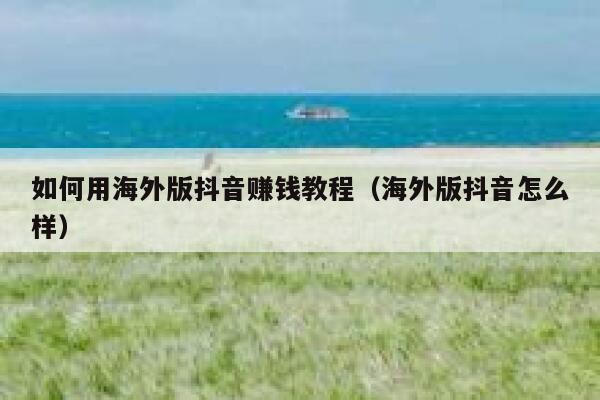 如何用海外版抖音赚钱教程（海外版抖音怎么样） 第1张