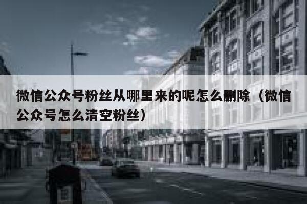 微信公众号粉丝从哪里来的呢怎么删除（微信公众号怎么清空粉丝） 第1张