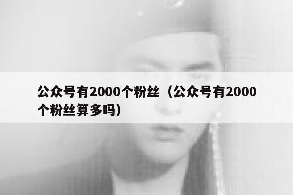 公众号有2000个粉丝（公众号有2000个粉丝算多吗） 第1张