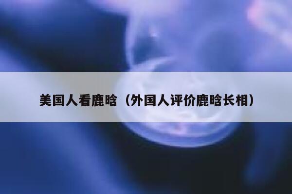 美国人看鹿晗（外国人评价鹿晗长相） 第1张