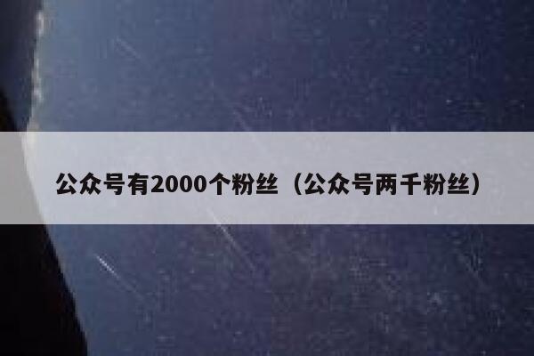 公众号有2000个粉丝（公众号两千粉丝） 第1张