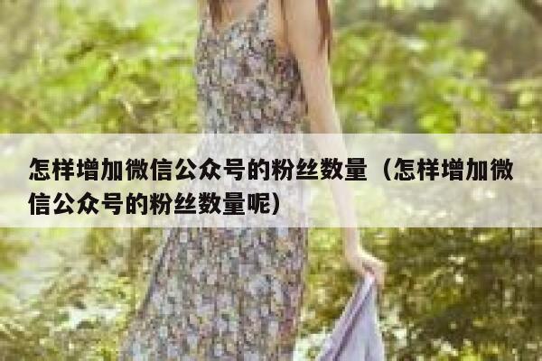 怎样增加微信公众号的粉丝数量（怎样增加微信公众号的粉丝数量呢） 第1张