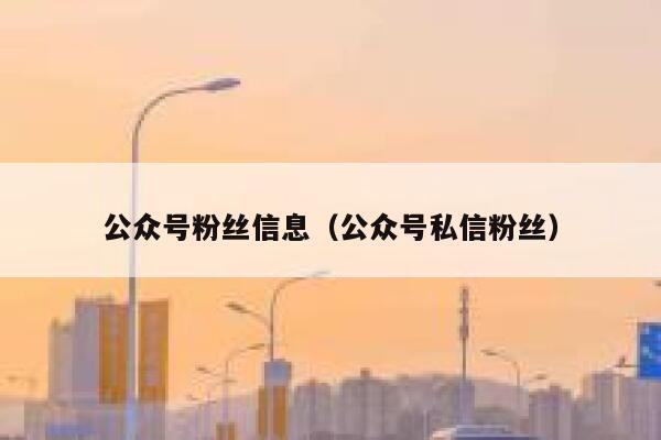 公众号粉丝信息（公众号私信粉丝） 第1张