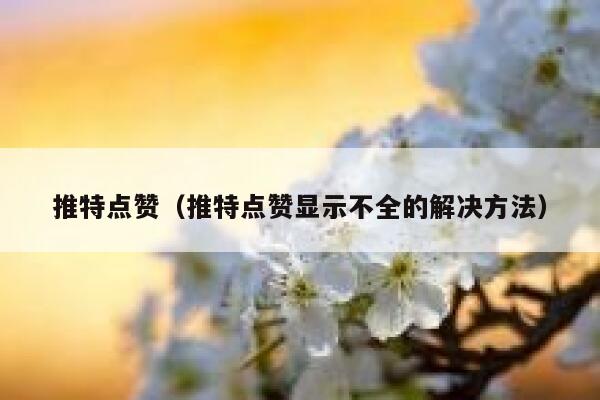 推特点赞（推特点赞显示不全的解决方法） 第1张