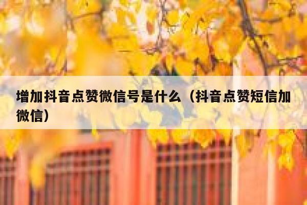 增加抖音点赞微信号是什么（抖音点赞短信加微信） 第1张