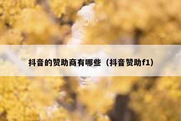 抖音的赞助商有哪些（抖音赞助f1） 第1张