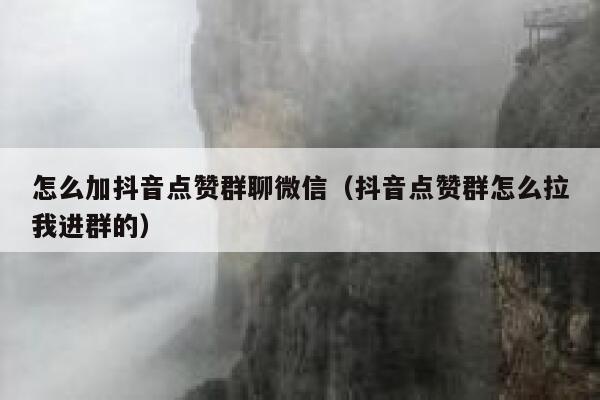 怎么加抖音点赞群聊微信（抖音点赞群怎么拉我进群的） 第1张