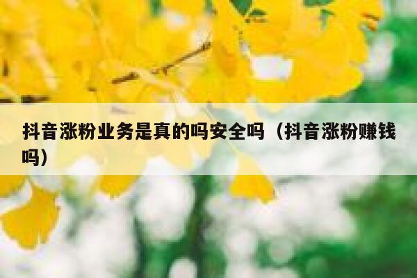抖音涨粉业务是真的吗安全吗（抖音涨粉赚钱吗） 第1张