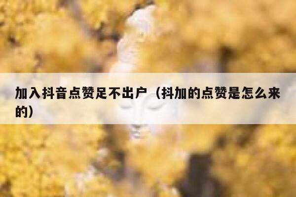加入抖音点赞足不出户（抖加的点赞是怎么来的） 第1张