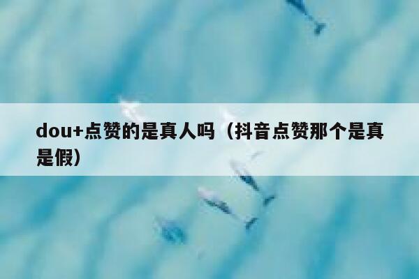 dou+点赞的是真人吗(抖音点赞那个是真是假) 第1张 dou+点赞的是真人吗(抖音点赞那个是真是假) 第1张