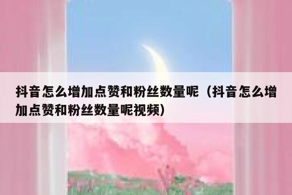 抖音怎么增加点赞和粉丝数量呢(抖音怎么增加点赞和粉丝数量呢视频) 第1张 抖音怎么增加点赞和粉丝数量呢(抖音怎么增加点赞和粉丝数量呢视频) 第1张