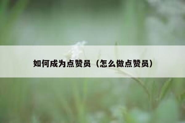 如何成为点赞员（怎么做点赞员） 第1张