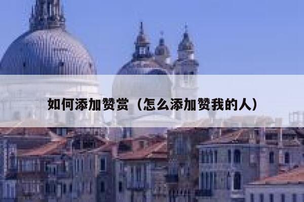 如何添加赞赏（怎么添加赞我的人） 第1张