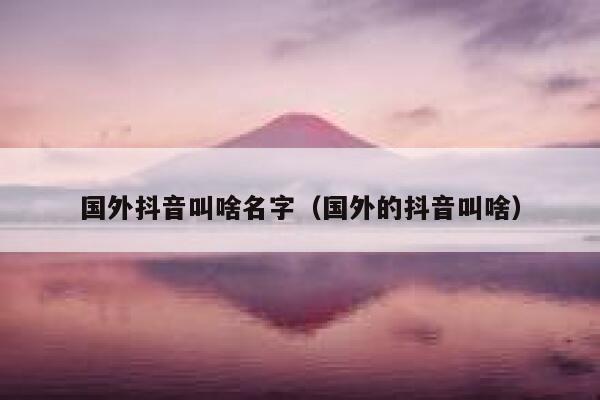 国外抖音叫啥名字（国外的抖音叫啥） 第1张