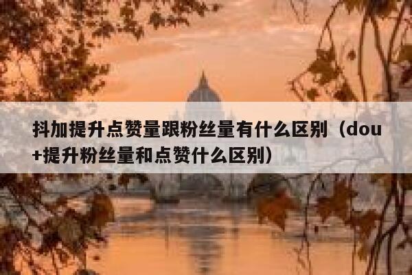 抖加提升点赞量跟粉丝量有什么区别(dou+提升粉丝量和点赞什么区别) 第1张 抖加提升点赞量跟粉丝量有什么区别(dou+提升粉丝量和点赞什么区别) 第1张