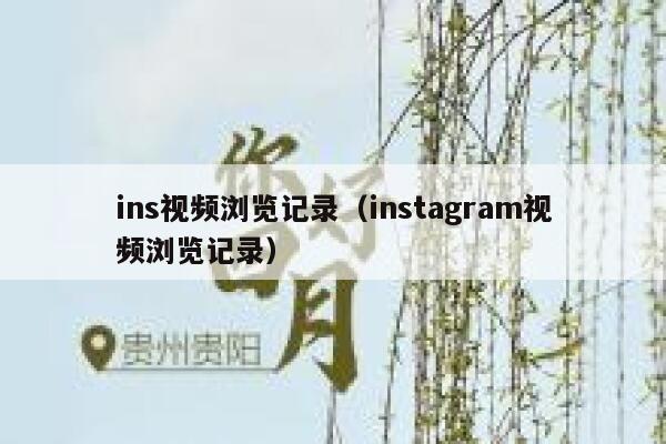 ins视频浏览记录（instagram视频浏览记录） 第1张