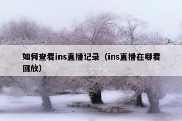 如何查看ins直播记录（ins直播在哪看回放） 第1张