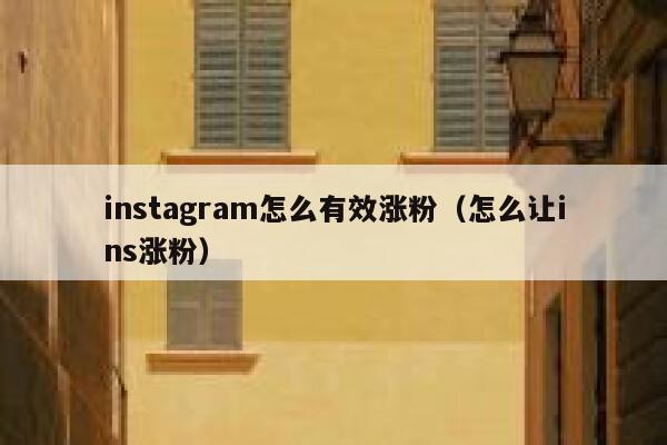 instagram怎么有效涨粉（怎么让ins涨粉） 第1张