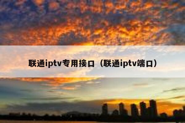 联通iptv专用接口（联通iptv端口） 第1张