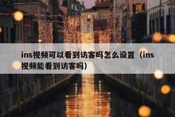 ins视频可以看到访客吗怎么设置（ins视频能看到访客吗） 第1张